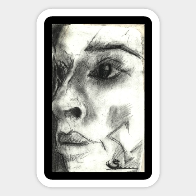 SILENCE - Portrait - Artwork Sticker by Ambient Abstract